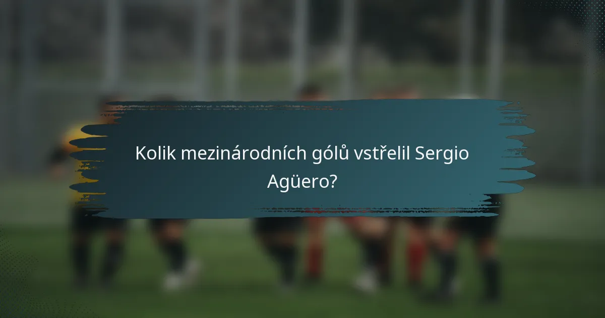Kolik mezinárodních gólů vstřelil Sergio Agüero?
